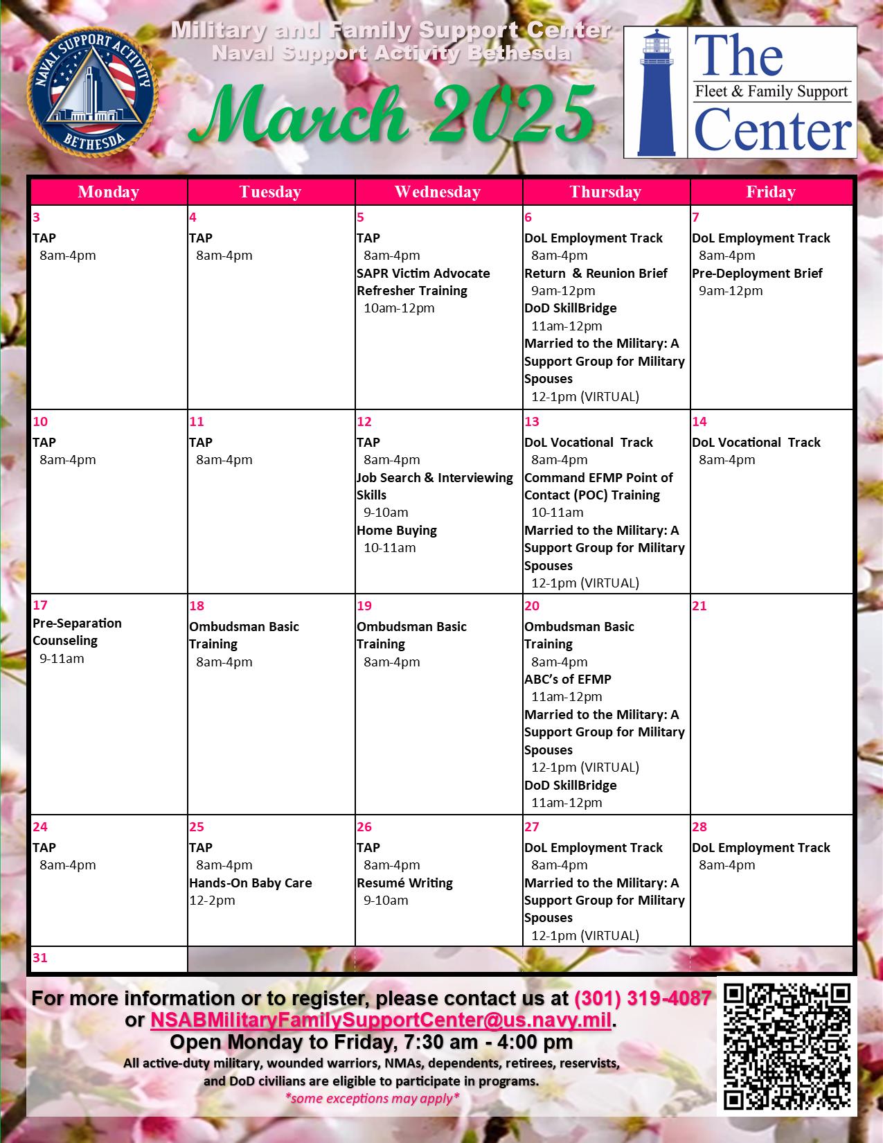 MFSC March 2025 Class Calendar (Front).png